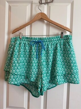 Roller Rabbit for target green ruffle activewear shorts, size XXL